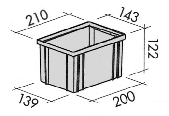 Wymiary zewntrzne skrzynki magazynowej